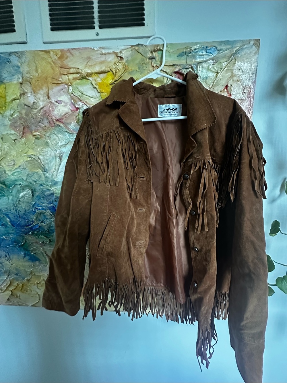 Vintage Brown Suede Fringe Jacket
